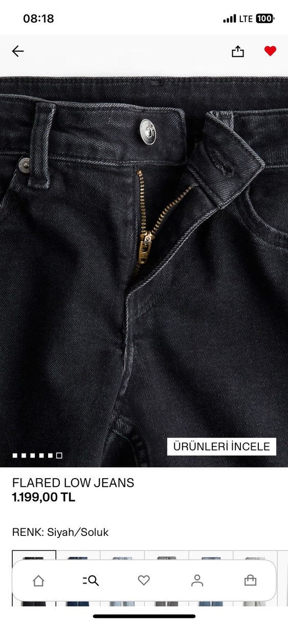 Kadın Siyah Flared low Jeans - Görsel 4