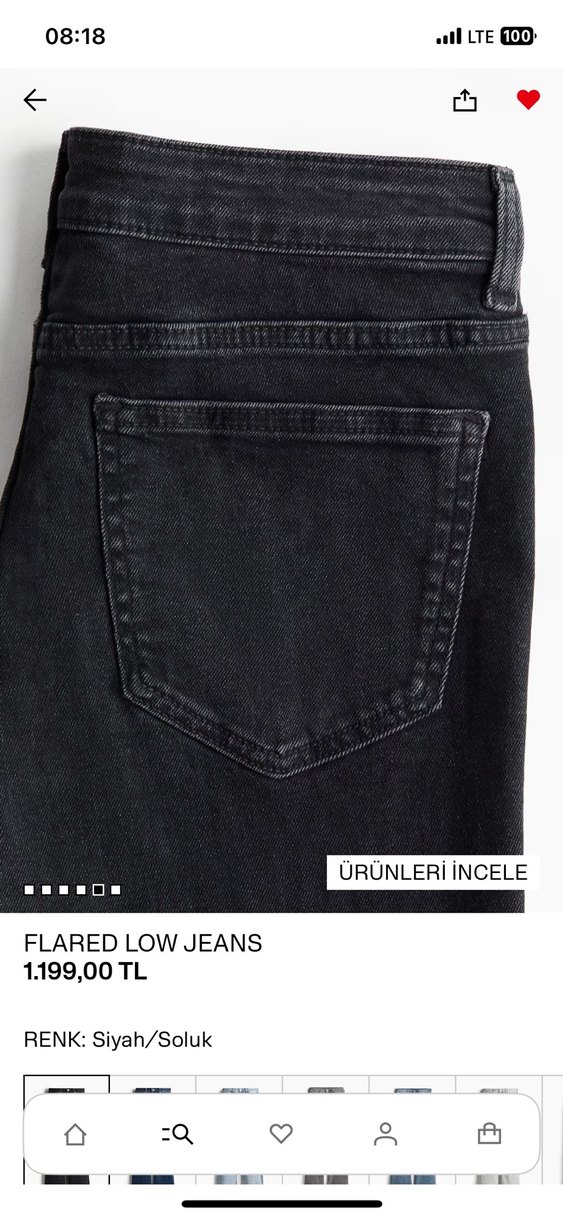 Kadın Siyah Flared low Jeans - Görsel 5