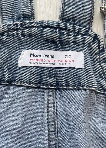 s Beden Kadın Denim Askılı Tulum