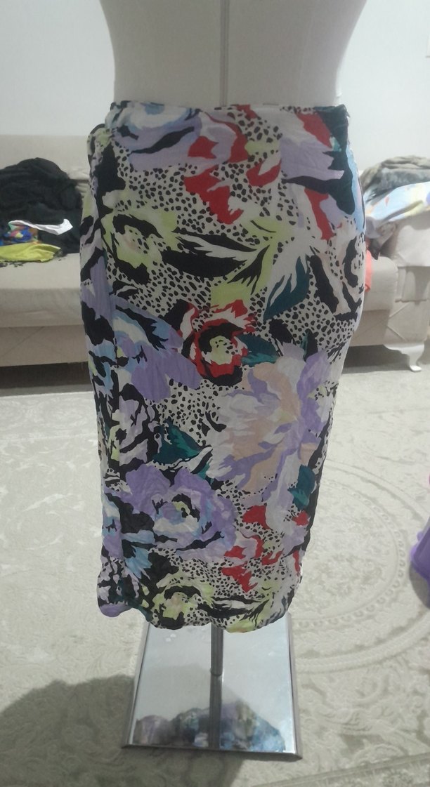 Bohem Çok Renkli Bağlamalı Hamile Uzun Etek - Görsel 3