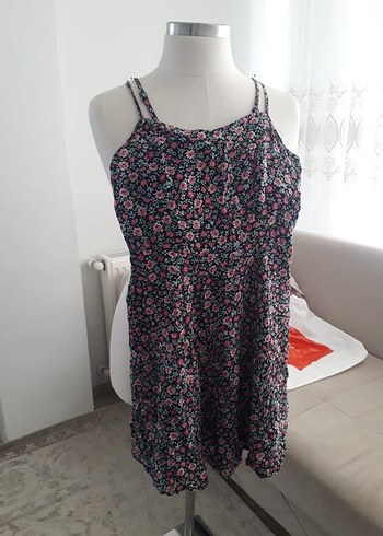Çiçek Desenli Bohem Midi Elbise 32 bel 80 cm boy