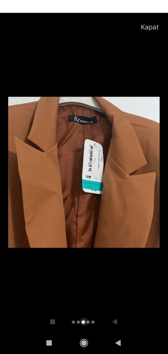 Kahverengi Süet Midi Kadın Blazer Ceket son fiyatıdır - Görsel 2