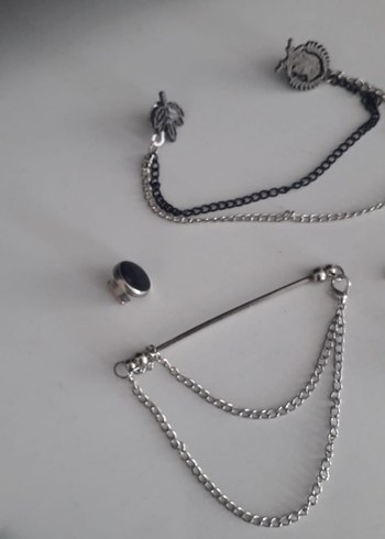 Zincir Detaylı Turkuaz Deri Erkek Aksesuarı - Görsel 3