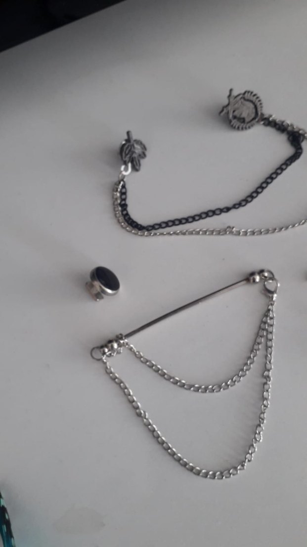 Zincir Detaylı Turkuaz Deri Erkek Aksesuarı - Görsel 3