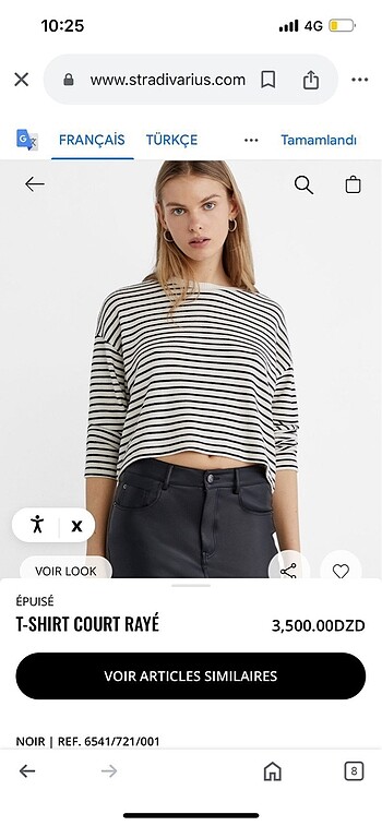 s Beden çeşitli Renk STRADİVARİUS ÇİZGİLİ CROP