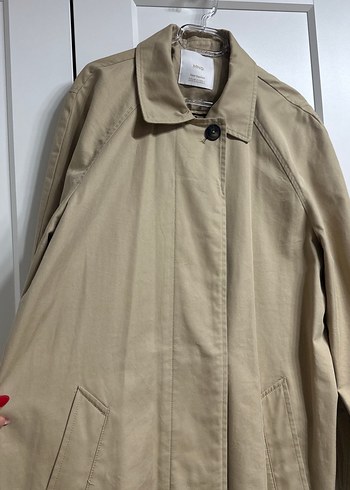 Bej Midi Kadın Keten Trençkot - Görsel 2