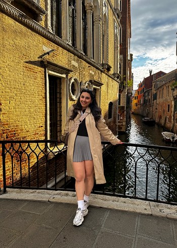 Bej Midi Kadın Keten Trençkot - Görsel 4