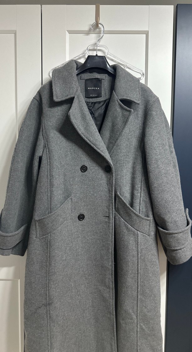 Gri Uzun Kadın Kaban Manuka - Görsel 2