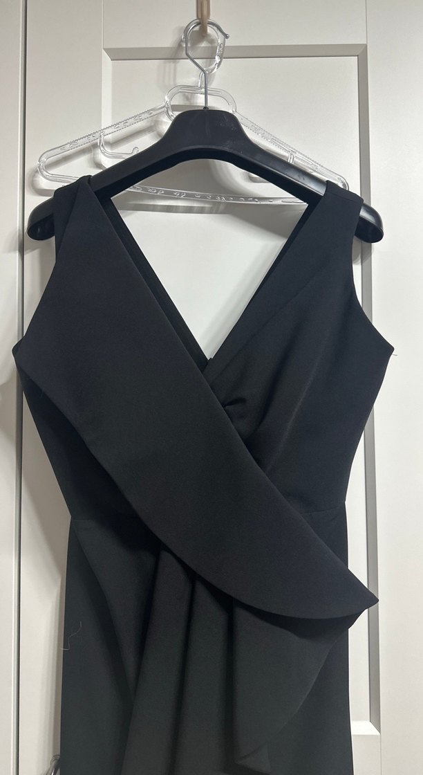 Siyah Drapeli Uzun Abiye Elbise - Görsel 2