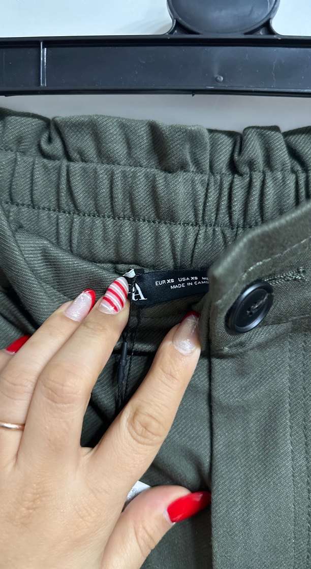 Kadın Haki Midi Rahat Kesim Pantolon - Görsel 4