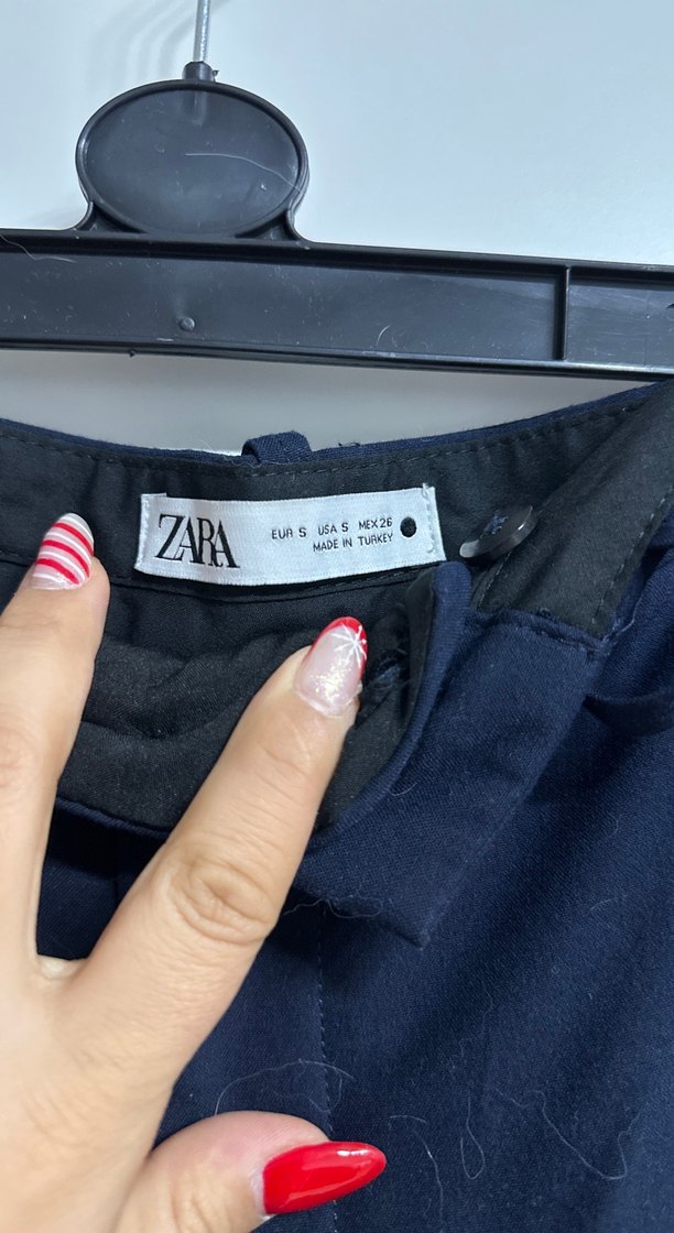 Lacivert Kadın Kumaş Pantolon Midi Boy - Görsel 3