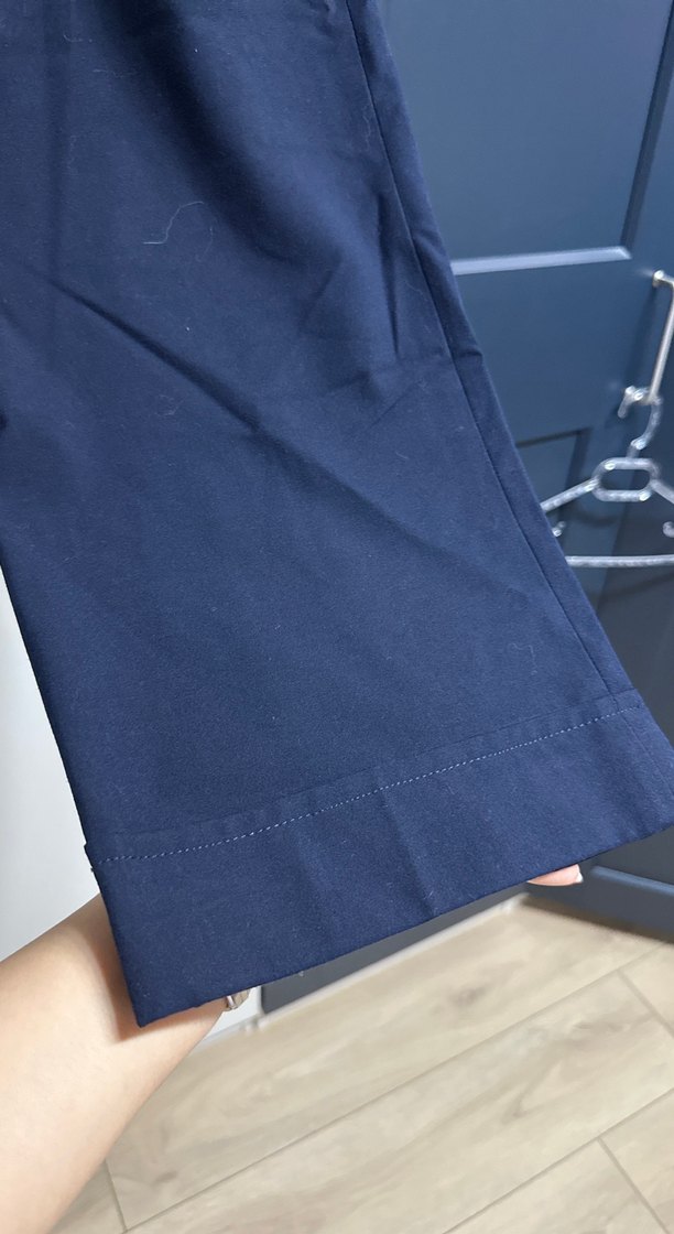 Lacivert Kadın Kumaş Pantolon Midi Boy - Görsel 4