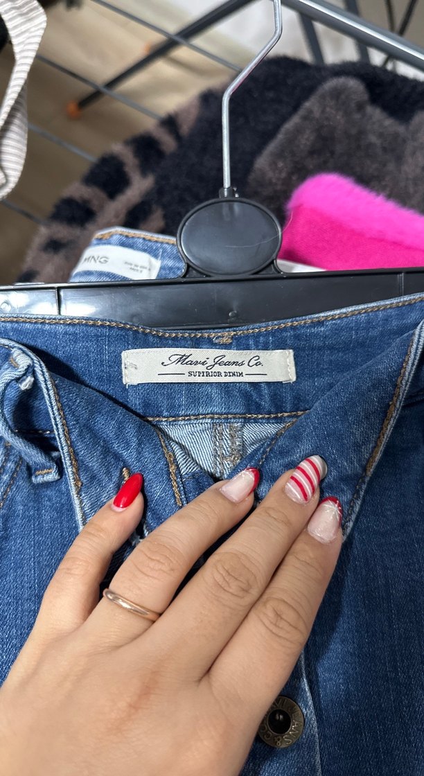 Düğmeli Mavi Denim Mini Etek - Görsel 3