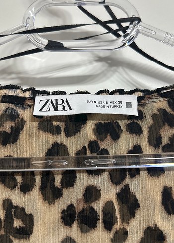 Kahverengi Leopar Desenli Uzun Kollu Bluz - Görsel 6