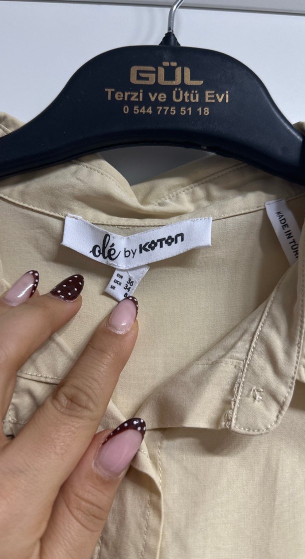 Bej Kadın Keten Gömlek - Görsel 2