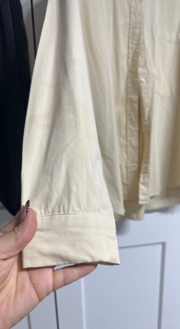 Bej Kadın Keten Gömlek - Görsel 3
