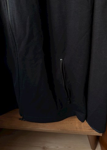 l Beden siyah Renk XSIDE ACTIVE Siyah Kapüşonlu Uzun Kollu Erkek Fermuarlı Sweat