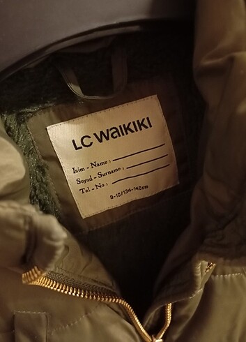 10 Yaş Beden Kapüşonlu basic kız çocuk parka haki mont