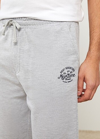 Gri Standart Kalıp Erkek Pijama Alt Şort - Görsel 4