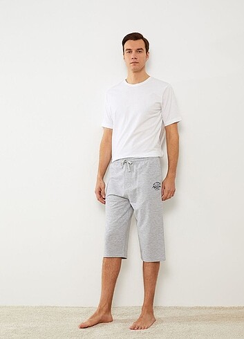 Gri Standart Kalıp Erkek Pijama Alt Şort - Görsel 5