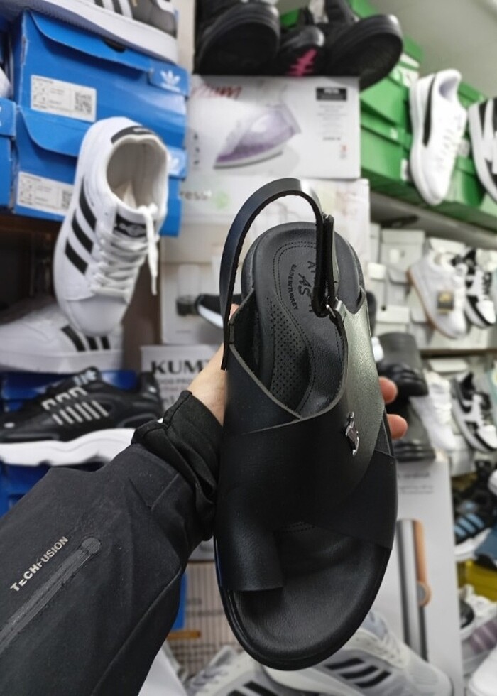 Louis Vuitton deri sandalet erkek siyah - Görsel 5