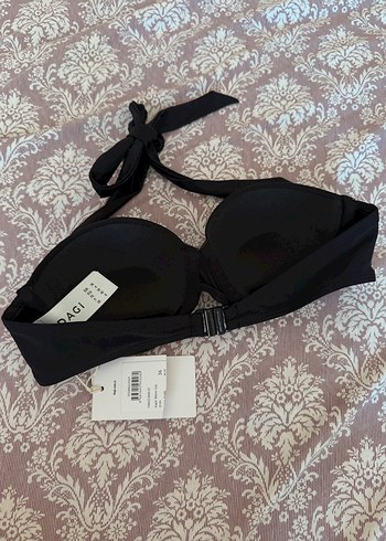 36 Beden siyah Renk Dagi Siyah Straplez Bikini Üst