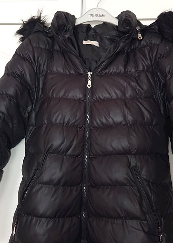 Kürk Detaylı Uzun Kadın Kışlık Mont - Görsel 4