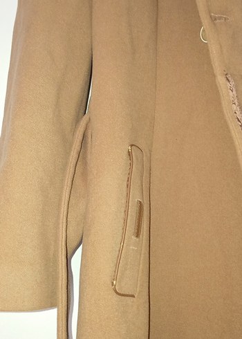 Kahverengi Kadın Süet Uzun Kürklü Kaban - Görsel 4