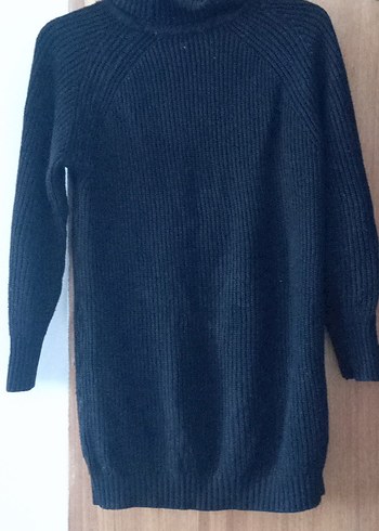 Siyah Boğazlı Örgü Kadın Kazak - Görsel 2