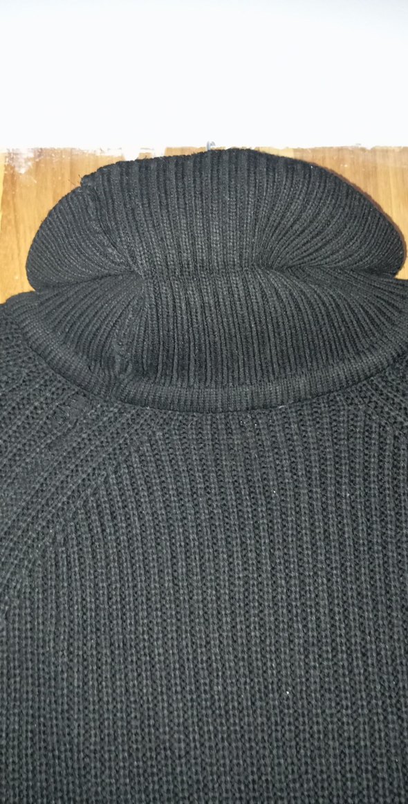 Siyah Boğazlı Örgü Kadın Kazak - Görsel 5