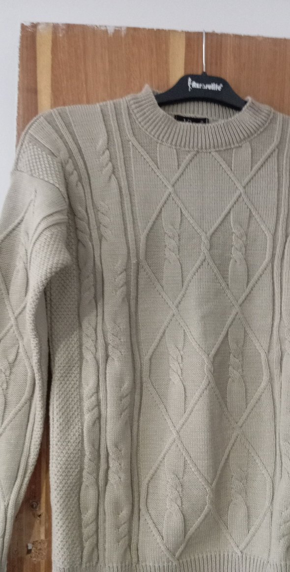 Bej Örgü Kadın Kazak - Görsel 3