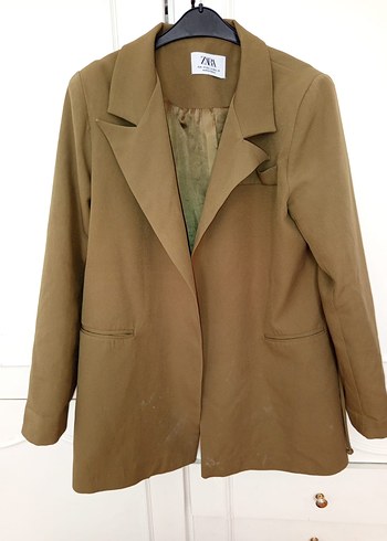 38 Beden haki Renk Midi Kadın Blazer Ceket