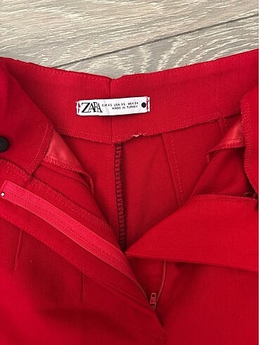 32 Beden Kırmızı havuç pantolon zara