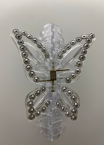 Boncuklu Beyaz Kelebek Saç Tokası - Görsel 2