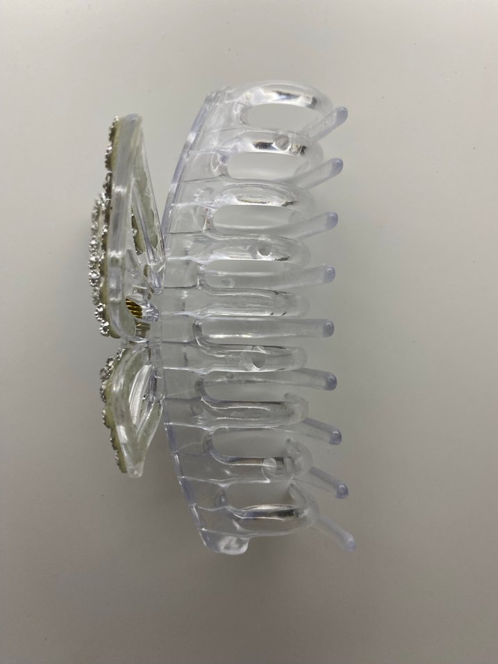 Boncuklu Beyaz Kelebek Saç Tokası - Görsel 3