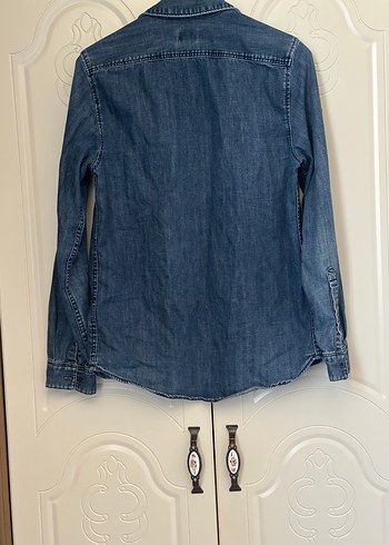 H&M Kadın Mavi Denim Düğmeli Ceket
