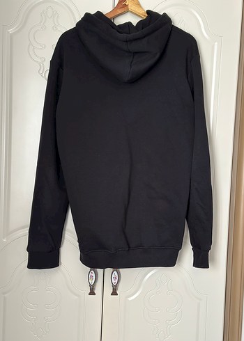 Diğer Siyah Kapüşonlu Fermuarlı Kadın Sweatshirt