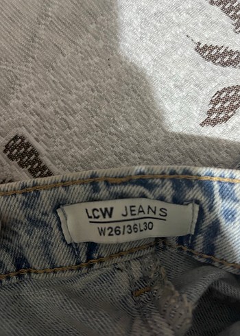 LCW Jean Gri Bağlama Desenli Bol Kesim Kadın Kot