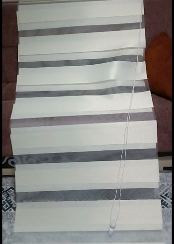 Beyaz Çizgili Zebra Perde - Görsel 3