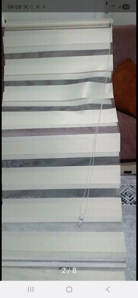 Beyaz Çizgili Zebra Perde - Görsel 5