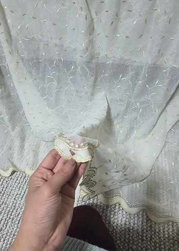 İşlemeli Parlak Tül Perde - Görsel 7