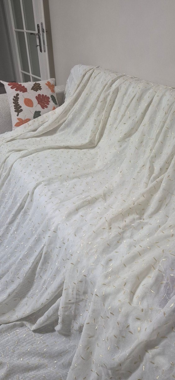 İşlemeli Parlak Tül Perde - Görsel 5