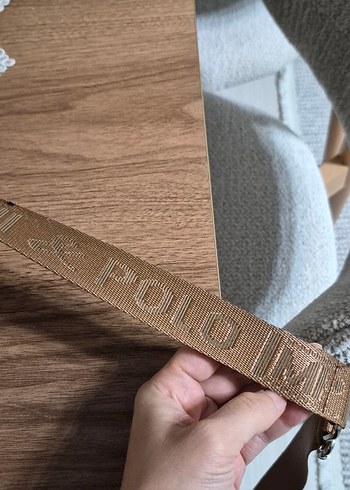 Bej Deri Kadın Çanta, Kemer Detaylı - Görsel 12