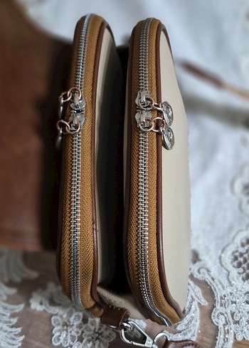 Bej Deri Kadın Çanta, Kemer Detaylı - Görsel 10