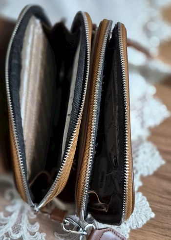 Bej Deri Kadın Çanta, Kemer Detaylı - Görsel 9