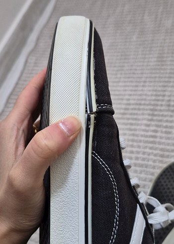 Kadın Siyah Spor Ayakkabı Beyaz Bağcıklı - Görsel 5