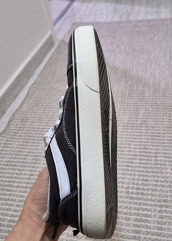 Kadın Siyah Spor Ayakkabı Beyaz Bağcıklı - Görsel 2