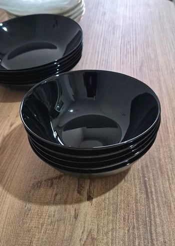 Siyah Yemek Tabağı ve Kasesi Seti - Görsel 7