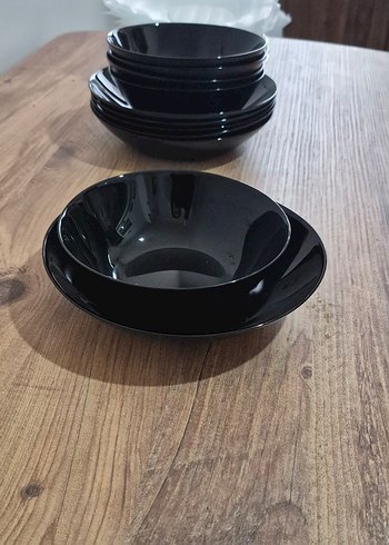 Siyah Yemek Tabağı ve Kasesi Seti - Görsel 6