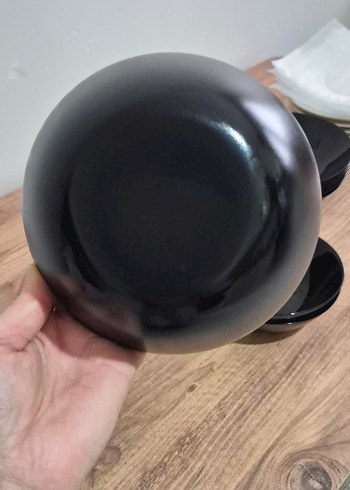 Siyah Yemek Tabağı ve Kasesi Seti - Görsel 3